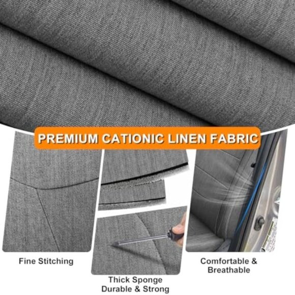 Front and Rear Seat Covers Compatible with 2019-2025 Toyota Rav4 Hybrid (Excludi - Picture 4 of 8